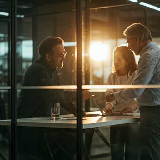 Professionals meeting in a bright modern office